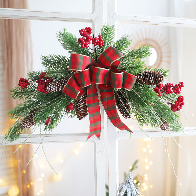 Christmas Horns Vine Wreath 24 Inch Front Door Artificial Holiday Decoration