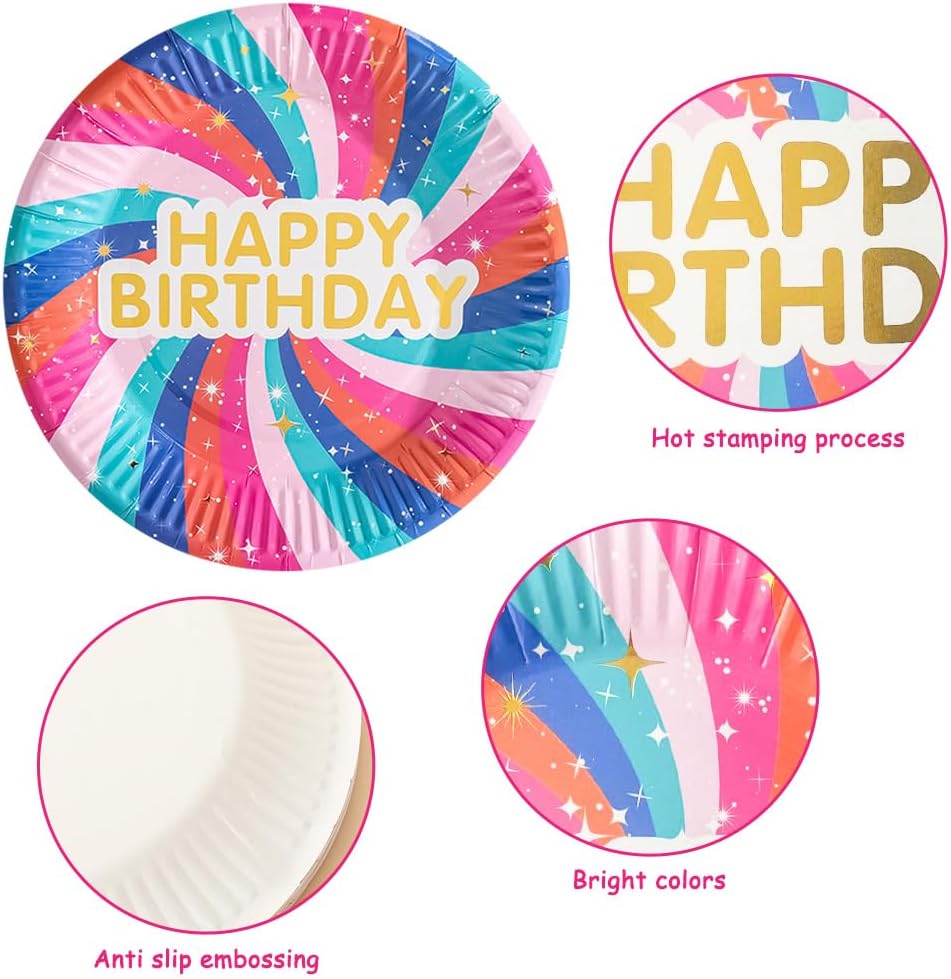 Bulk 100Pcs Summer Party Essentials 7 Inch Disposable Birthday Party Dessert and Dinner Plates Perfect for Pool Parties Wholesale