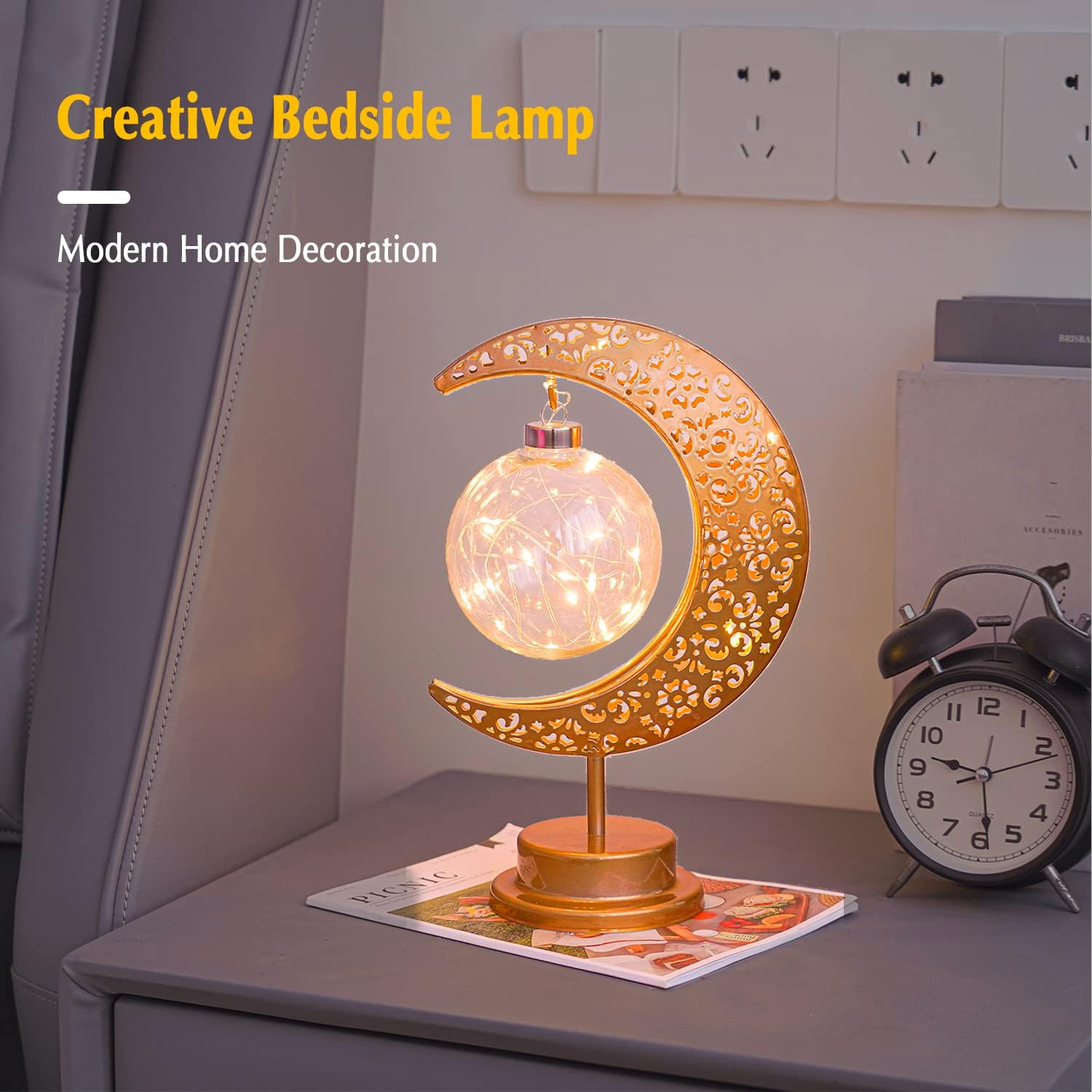 Bulk Moon Lamp Enchanted Lunar Lamp for Ramadan & Eid Decor Magic Kids Night Light Crescent Galaxy Table Lamp  for Bedroom and Home Decor Wholesale