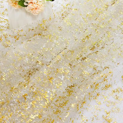 Bulk 13Ft Gold Table Runner Sequin Glitter Sheer Chiffon Cheesecloth with Metallic Foil for Wedding Birthday Baby Shower Party Decorations Wholesale