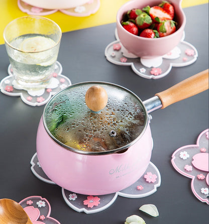 Bulk 3 Pcs PVC Sakura Coasters Cute Non-Slip Washable Silicone Placemat for Party Dining Decor Wholesale