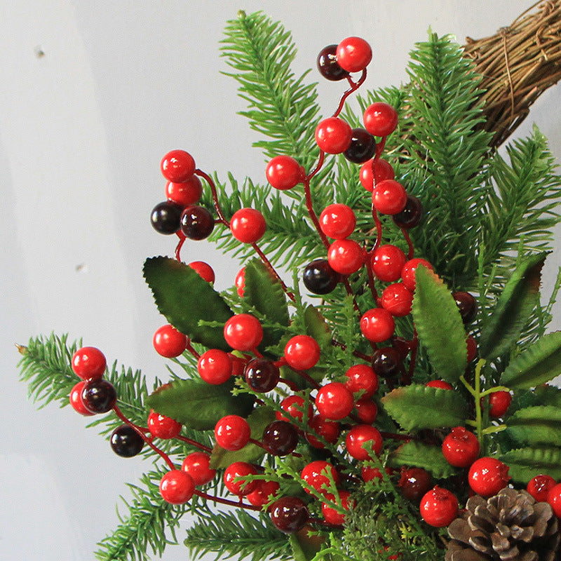 Christmas Red Berry Wreath Front Door Decoration 14 Inch Artificial Holiday Decor