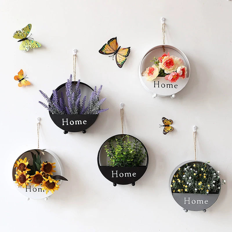 Bulk Hanging Planter Pots Iron Indoor Outdoor Flower Pots for Wall Desktop Home Decoration Wholesale