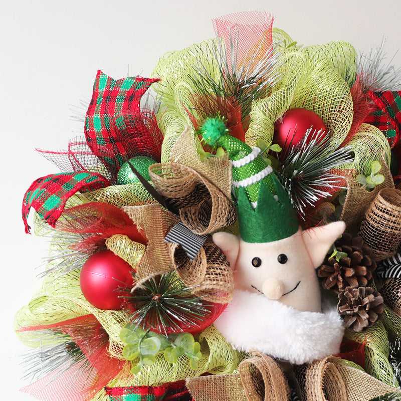 16 Inch Artificial Christmas Elf Wreath Bulk Quantity Holiday Decoration