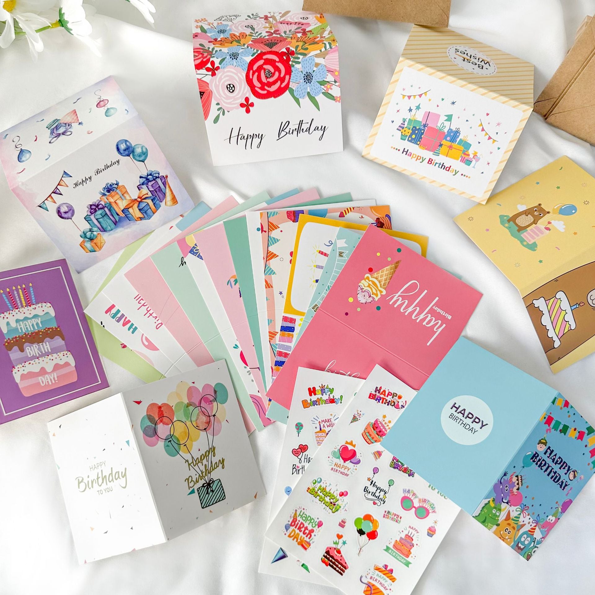 Bulk Birthday Greeting Cards 20 Cards with 20 Envelopes for Celebrations Wholesale