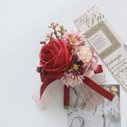 Pink Rose Mum Boutonnieres and Corsages Bulk Set, Artificial Flowers, Multiple Pieces