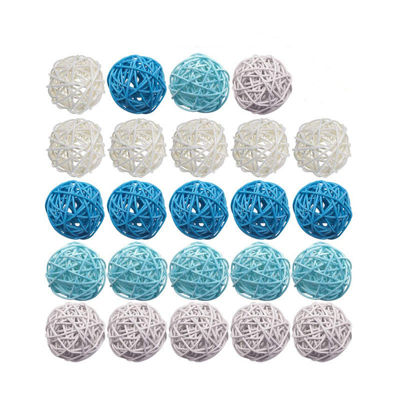 24 Pcs Rattan Balls Wicker Spheres Twig Orbs Vase Bowl Fillers Natural Artificial Decor