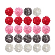 24 Pcs Rattan Balls Wicker Spheres Twig Orbs Vase Bowl Fillers Natural Artificial Decor