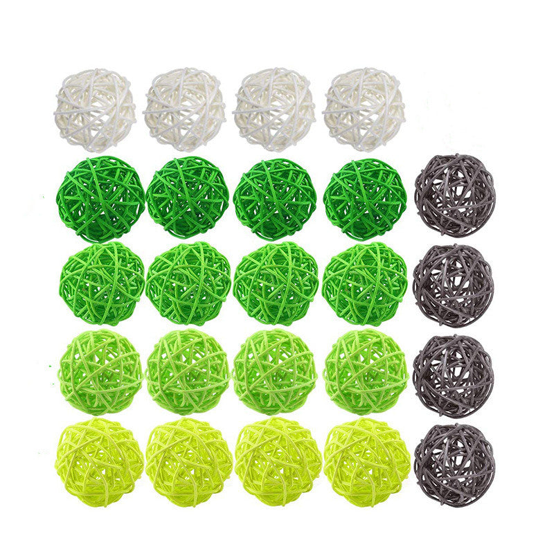 24 Pcs Rattan Balls Wicker Spheres Twig Orbs Vase Bowl Fillers Natural Artificial Decor