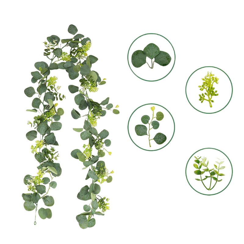 2 Pack Faux Eucalyptus Garland Vines 6 Ft Artificial Greenery for Home Party Table Decor