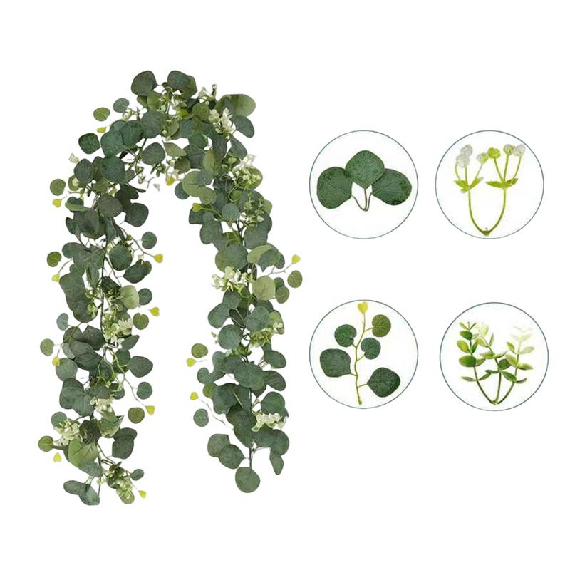 2 Pack Faux Eucalyptus Garland Vines 6 Ft Artificial Greenery for Home Party Table Decor