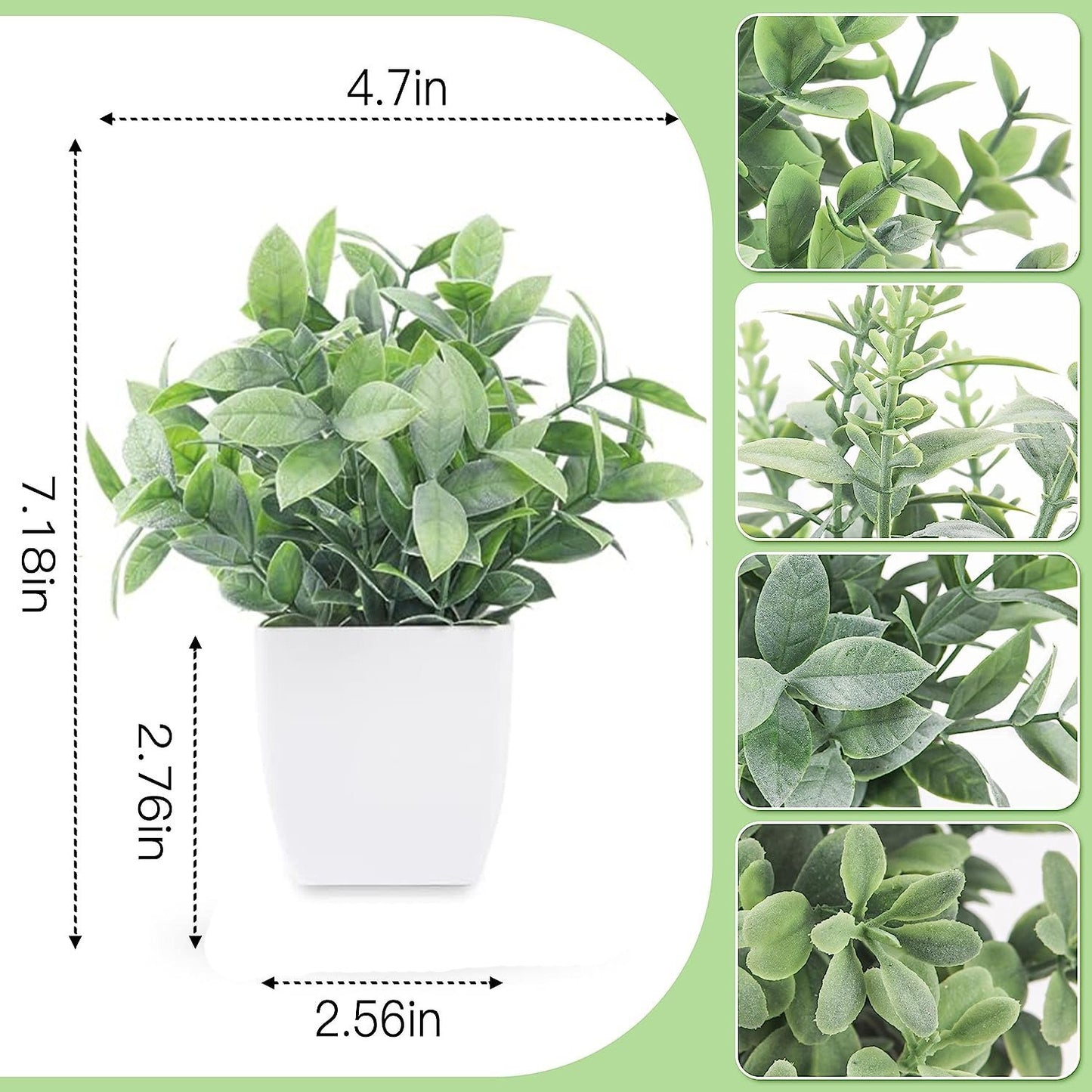 Bulk 4 Pack Mini Artificial Potted Plants Fake Greenery for Indoor Home Table Bedroom and Farmhouse Decor Wholesale