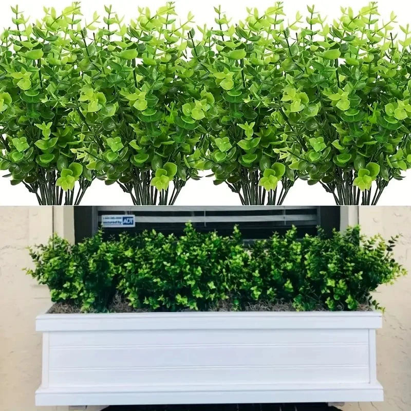 Bulk 8 Bundles Artificial Boxwood Bush UV Resistant Faux Plants for Garden Home Wedding Patio Decor Wholesale