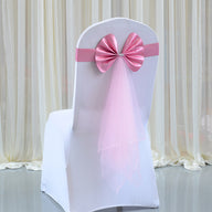 Bulk 10 Pcs Elasticity Chair Sashes Organza Bow Banquet Party Decoration Wholesale