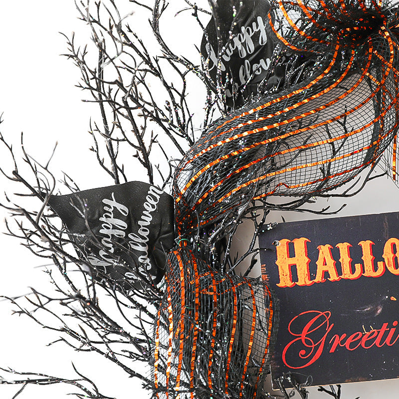 Halloween Dead Twig Vine Wreath 20 Inch Black Artificial Bulk Quantity