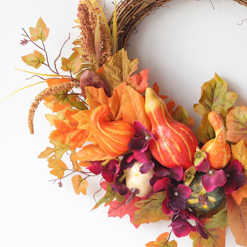 18 Inch Autumn Harvest Pumpkin and Berries Wreath 1 Pc Artificial Thanksgiving Decor