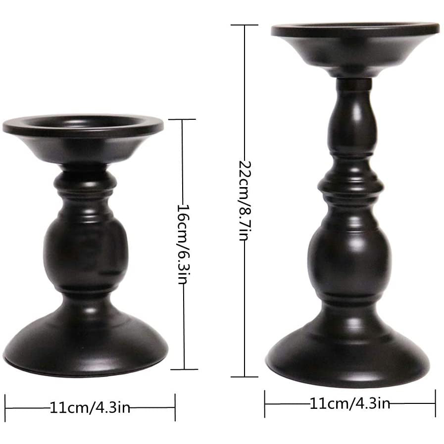 Bulk Black Metal Pillar Candle Holders for Home Table  Bedroom Livingroom Wedding Decor Wholesale