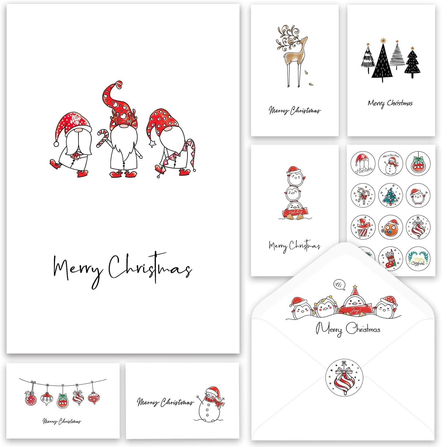 Bulk 6 Assorted Designs Merry Christmas Cards with Envelopes Perfect to Send Warm Holiday Wishes to Friends Family and kids Wholesale