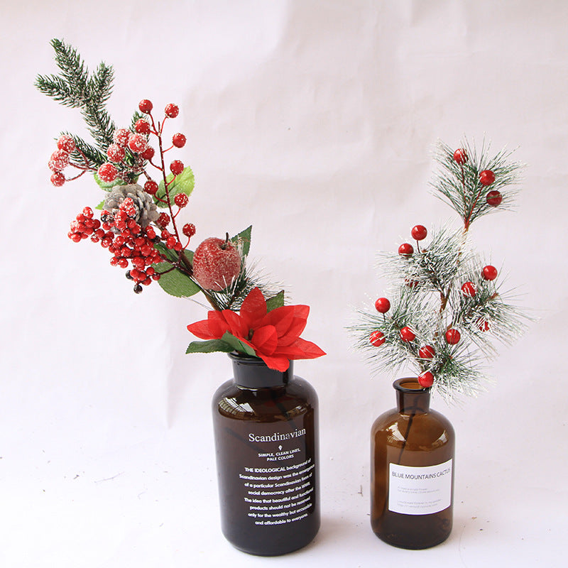 Christmas Rattan Tabletop Decoration Cuttings Artificial Holiday Decor