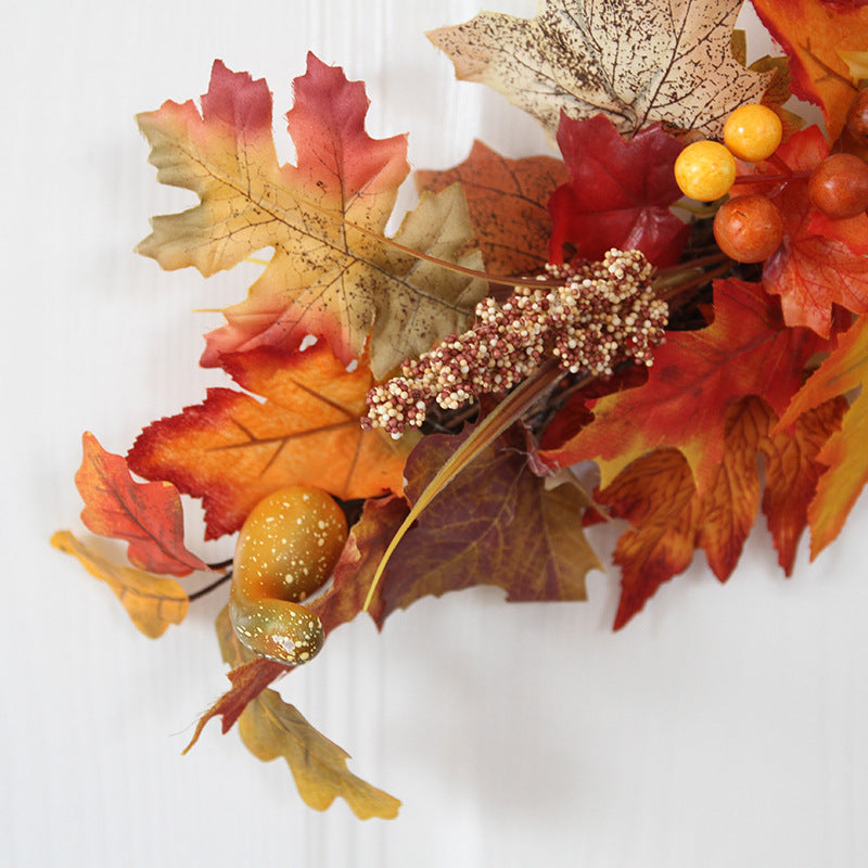 Harvest Pumpkin and Berries Large Artificial Wreath 24 Inch Fall Decoration