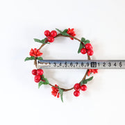 Christmas Candle Cranberry Mini Wreaths Artificial Holiday Decor