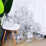 Bulk 100 Pcs 15.7 Inch Glitter Clear Latex Balloons with Sequins Inside for Wedding Birthday Party Baby Shower Decoration Wholesale