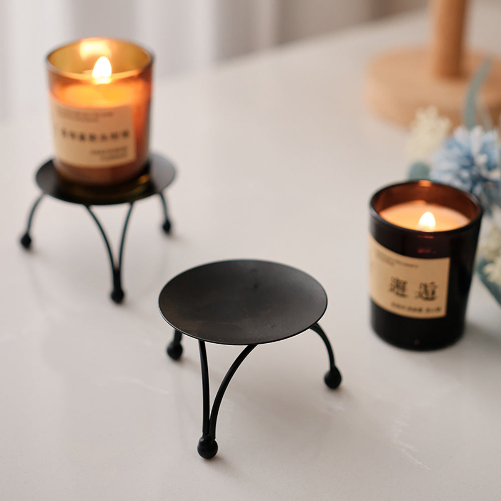 Bulk Gold and Black color Iron Candle Holder Small Stool Candle Holder for Candles Wedding Dining Party Home Decor Wholesale