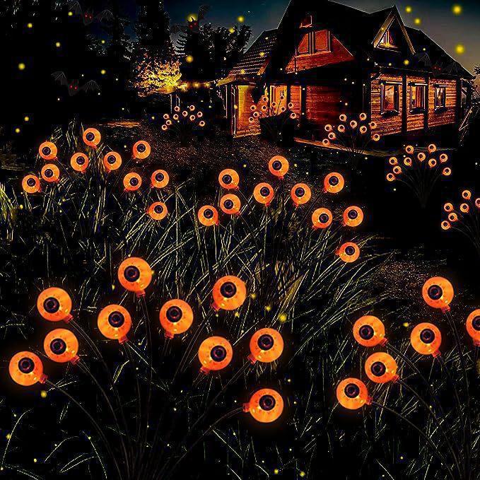 Halloween Decor Waterproof Solar Spooky Eye Lights for Outdoor Use Perfect for Yard Garden Lawn and Party Decorations