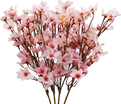 Wedding Floral Backdrop Artificial Cherry Blossom Stems - 5 Pack Silk Decor for Venue Styling