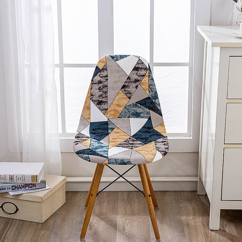 Bulk 2 Pcs Elasticity Shell Chair Covers Irregular Pattern for Restaurant and Living Room Decoration Wholesale