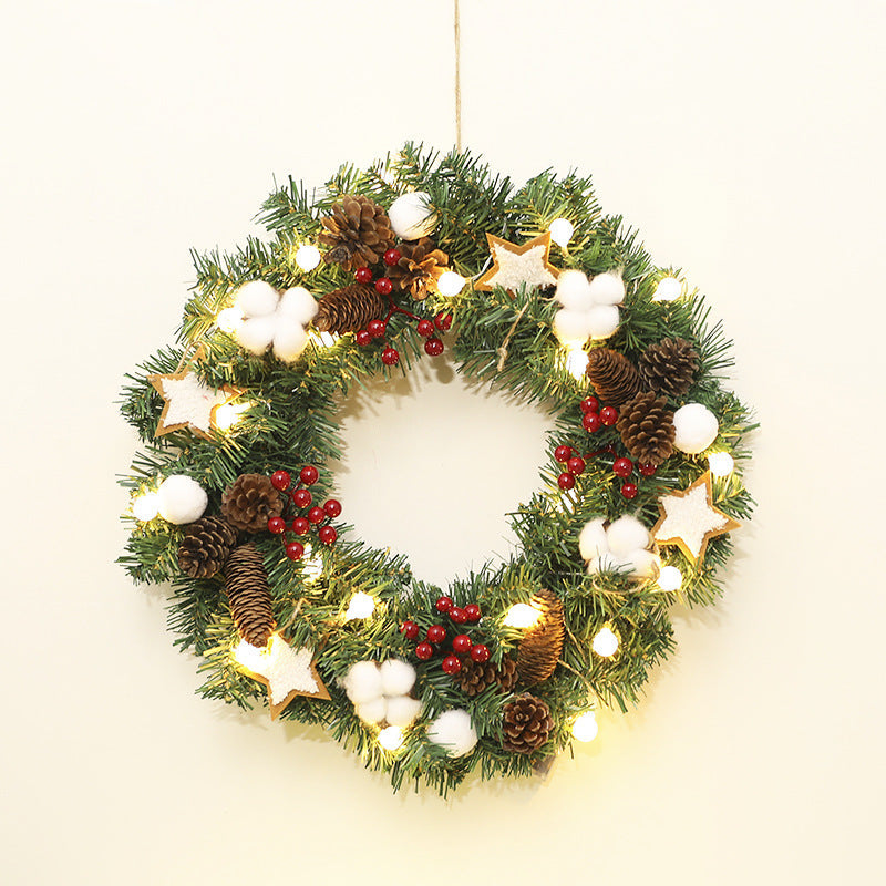Christmas Pine Cones Garland with LED Lights, Artificial 12", 16", 20" Decorative Holiday Decor