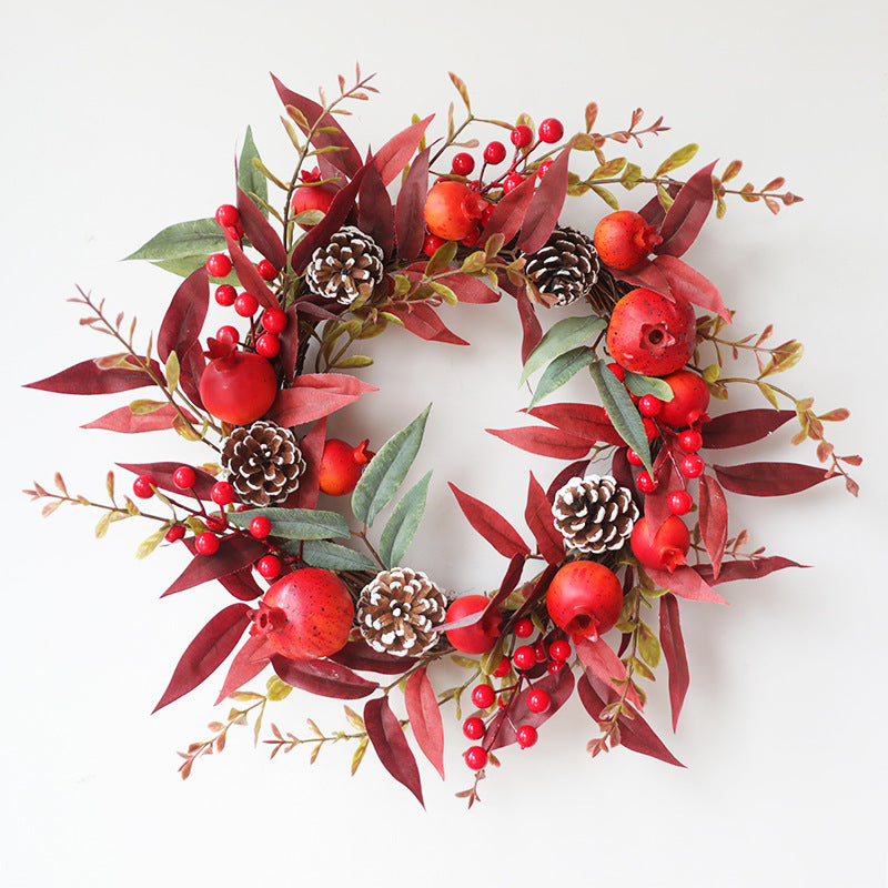Pomegranate Artificial Wreath 14 Inch Autumn Winter Thanksgiving Decor Bulk Quantity