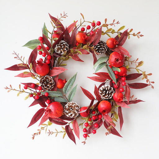 Pomegranate Artificial Wreath 14 Inch Autumn Winter Thanksgiving Decor Bulk Quantity