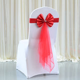 Bulk 10 Pcs Elasticity Chair Sashes Organza Bow Banquet Party Decoration Wholesale