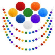 Bulk 3 Pcs Christmas Pom Pom Garland Red White Green Felt Ball Hanging Decorations for Home Decor Xmas Tree Birthday Parties & Holiday Decor Wholeasle