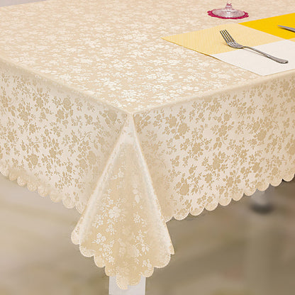 Bulk Beige 60" x 84" Rectangular Tablecloth Heavy Duty Waterproof Wipeable Table Cover for Kitchen and Dining Room Wholesale