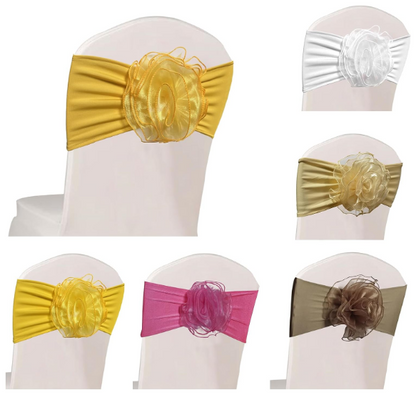 Bulk 10 Pcs Organza Bow Chair Sashes for Banquet Parties Decoration Wholesale