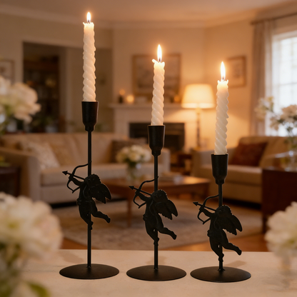 3-Pack Cupid Iron Candelabra Set (3 Sizes) - Wedding & Elegant Home Decor