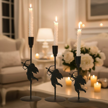3-Pack Cupid Iron Candelabra Set (3 Sizes) - Wedding & Elegant Home Decor