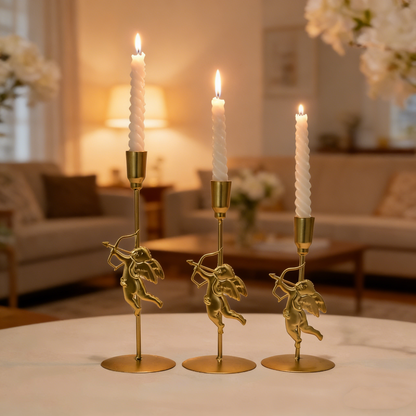 3-Pack Cupid Iron Candelabra Set (3 Sizes) - Wedding & Elegant Home Decor