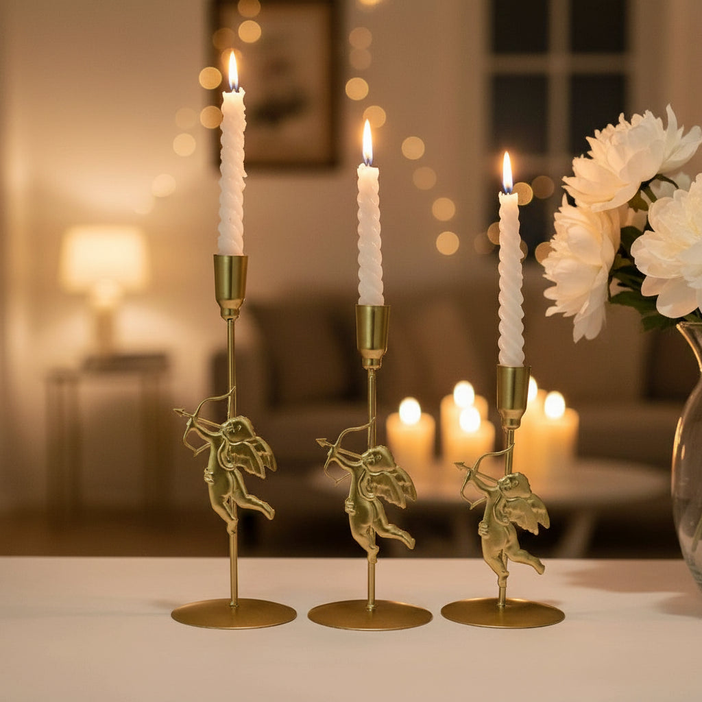 3-Pack Cupid Iron Candelabra Set (3 Sizes) - Wedding & Elegant Home Decor