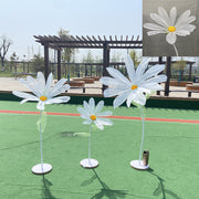 3 Pcs Extra-Large Artificial Tulle Daisy Flower Stems with Bases for Wedding Party Decorations