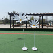 3 Pcs Extra-Large Artificial Tulle Daisy Flower Stems with Bases for Wedding Party Decorations