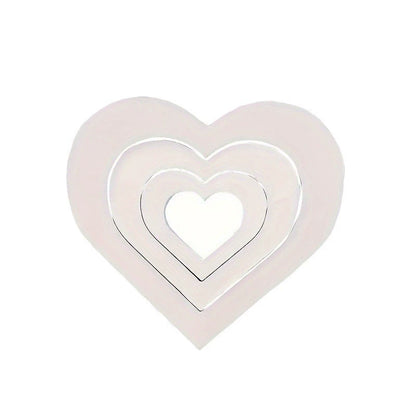 3-Piece White Chevron Heart Decor - Wedding & Valentine's Day Accents