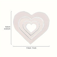 3-Piece White Chevron Heart Decor - Wedding & Valentine's Day Accents