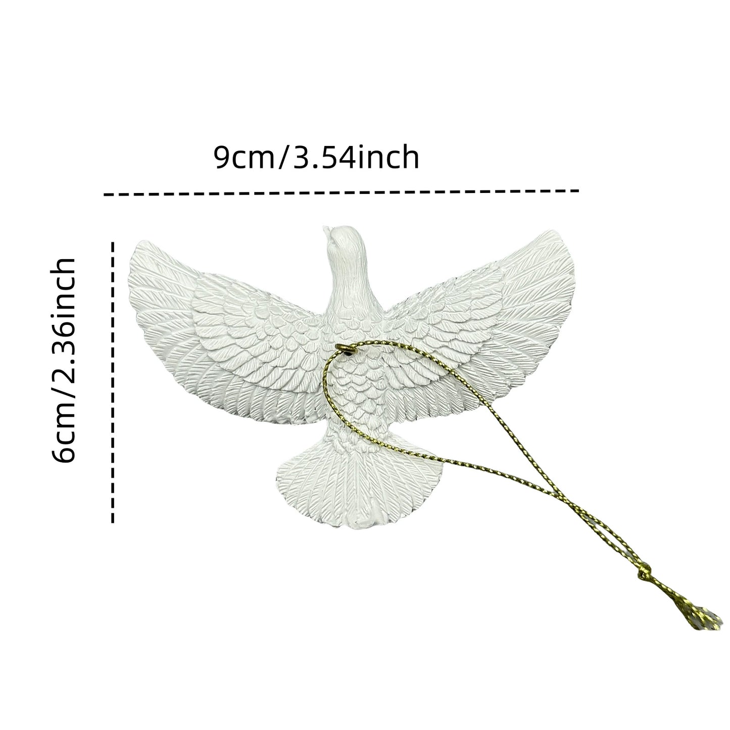 3.5” Peace Dove Hanging Ornament - Christmas Tree & Home Yard Decorative Statue