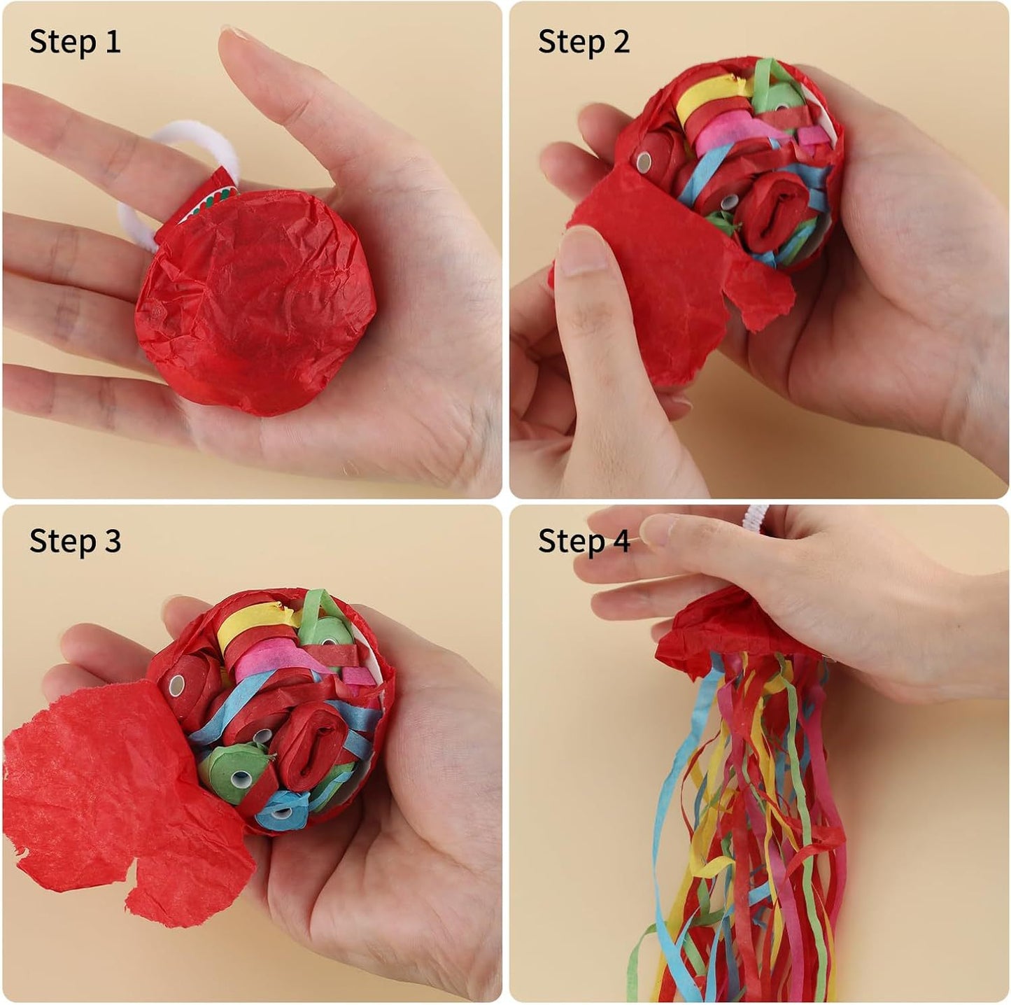 30-Pack Party Popper Streamers - Wedding Birthday Graduation Party Decor