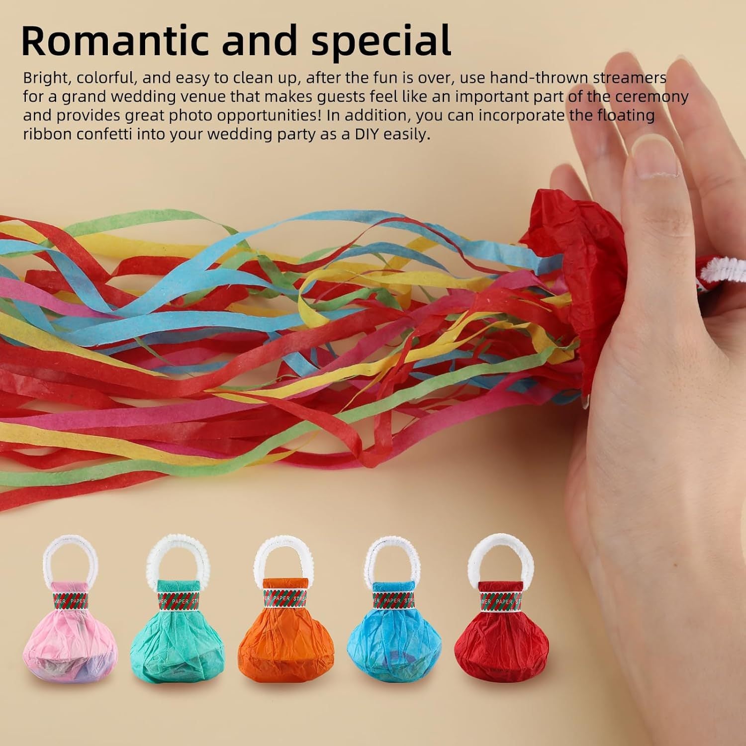 30-Pack Party Popper Streamers - Wedding Birthday Graduation Party Decor