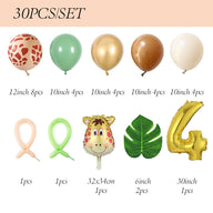 30-Piece Giraffe Balloon Set - Party Decor Kit with Latex & Foil Balloons