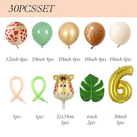 30-Piece Giraffe Balloon Set - Party Decor Kit with Latex & Foil Balloons